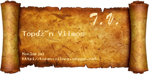 Topán Vilmos névjegykártya